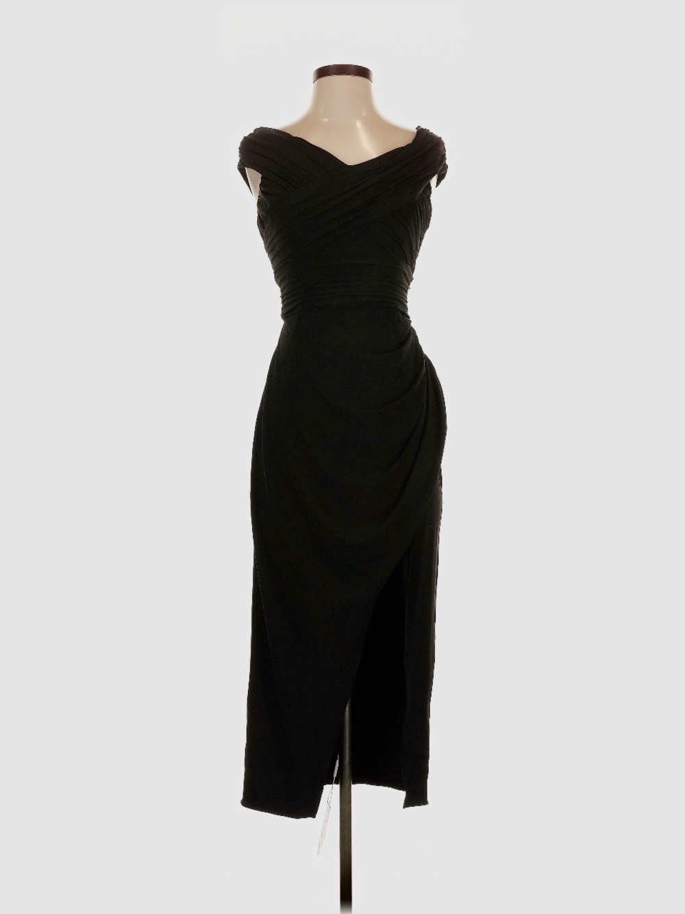 Self portrait Black Off-Shoulder Ruched Midi Dress